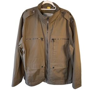 Marc New York Men's Brown Utility Military Jacket Size XXL Lightweight Casual